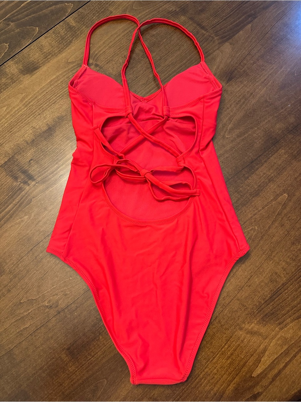 aerie Red One-Piece Swimsuit with Crisscross Straps - Picture 2 of 3